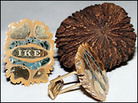 Walnut, jade and gold cufflinks given to Eisenhower. Walnut, jade and gold cufflinks given to Eisenhower.