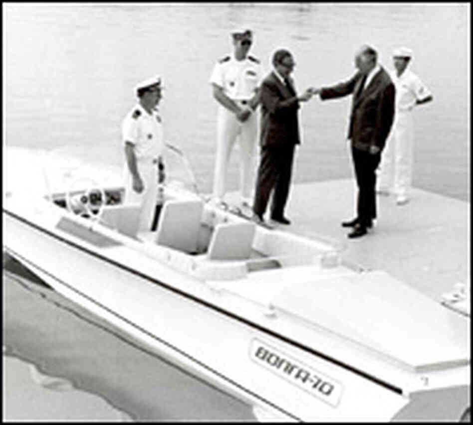 Soviet leader Leonid Brezhnev sent a hydrofoil to Richard Nixon in return for a Cadillac. Soviet leader Leonid Brezhnev sent a hydrofoil to Richard Nixon in return for a Cadillac.