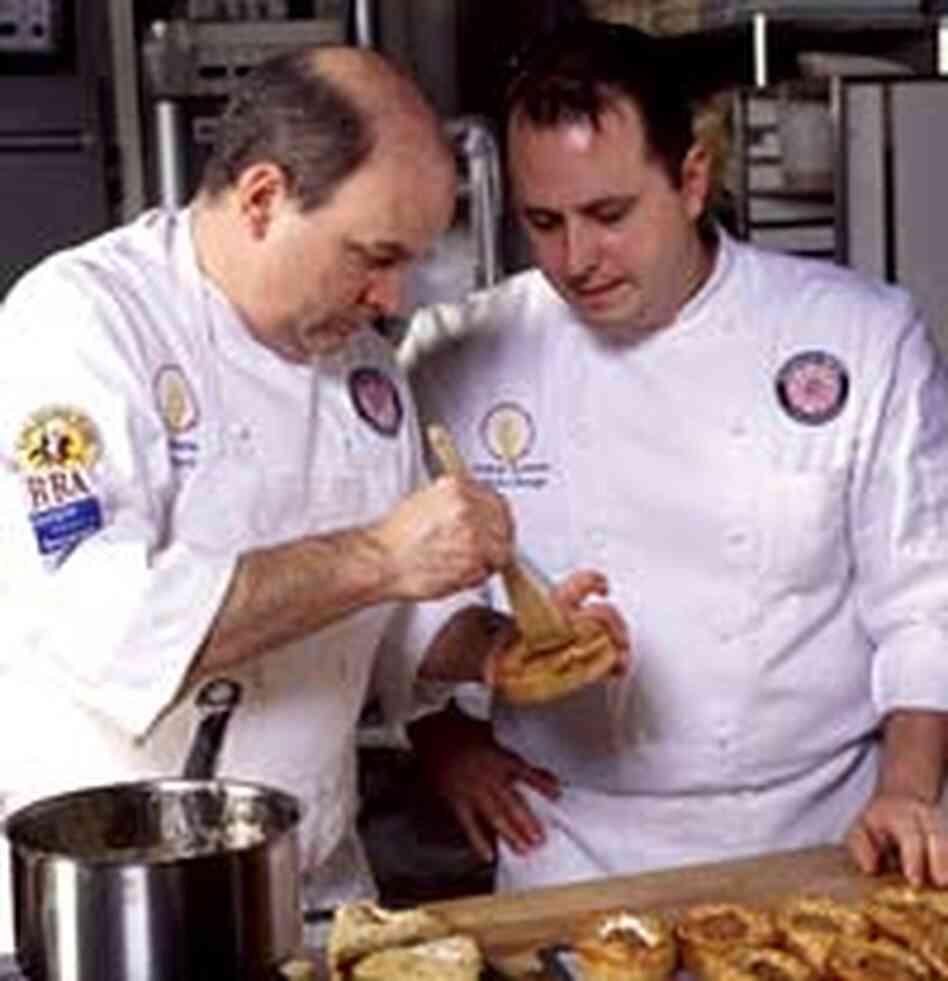 Baking Team USA member Jory Downer, left, and team captain William Leaman Baking Team USA member Jory Downer, left, and team captain William Leaman
