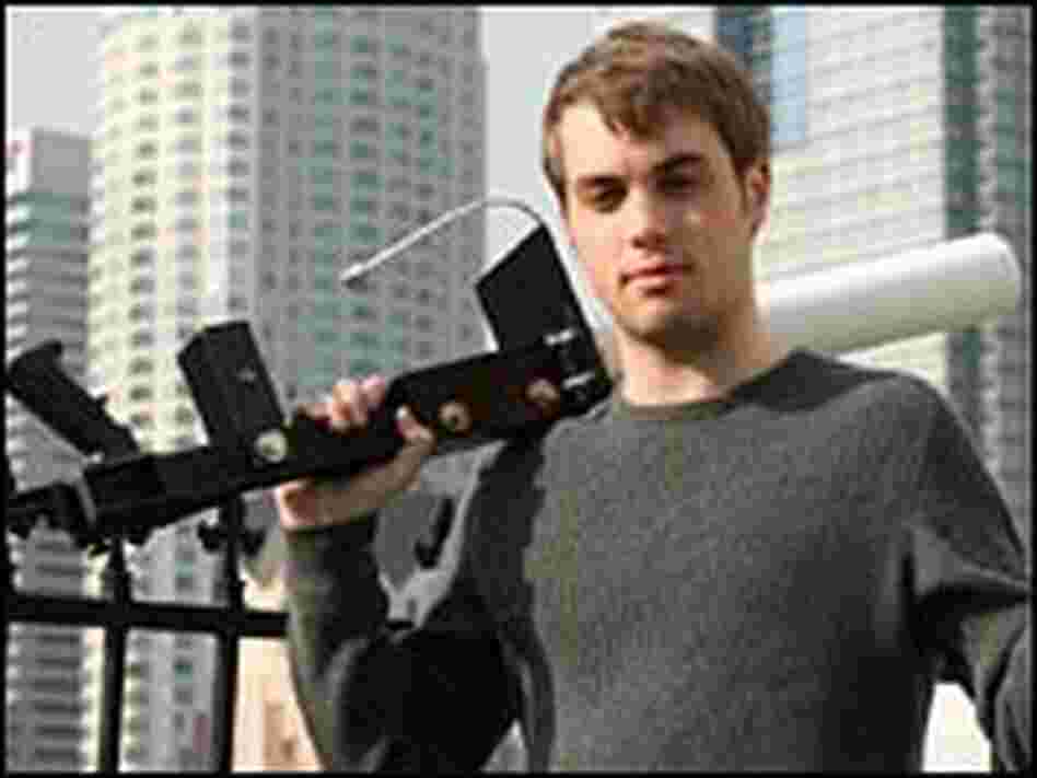 John Hering and his BlueSniper rifle. John Hering and his BlueSniper rifle.