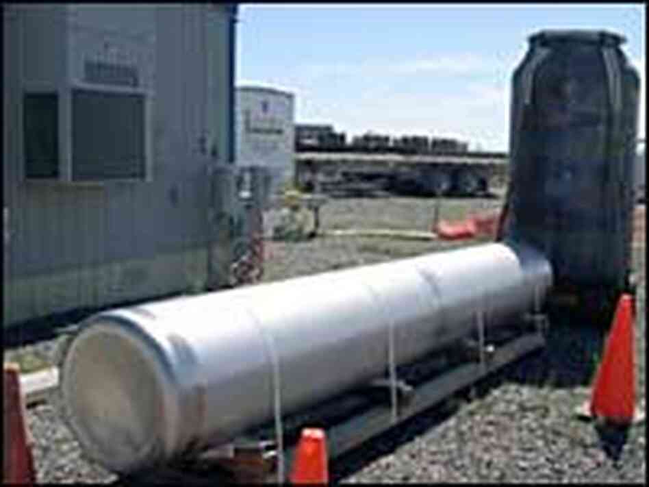 Steel canisters like this one will hold the vitrified nuclear waste at Hanford Steel canisters like this one will hold the vitrified nuclear waste at Hanford