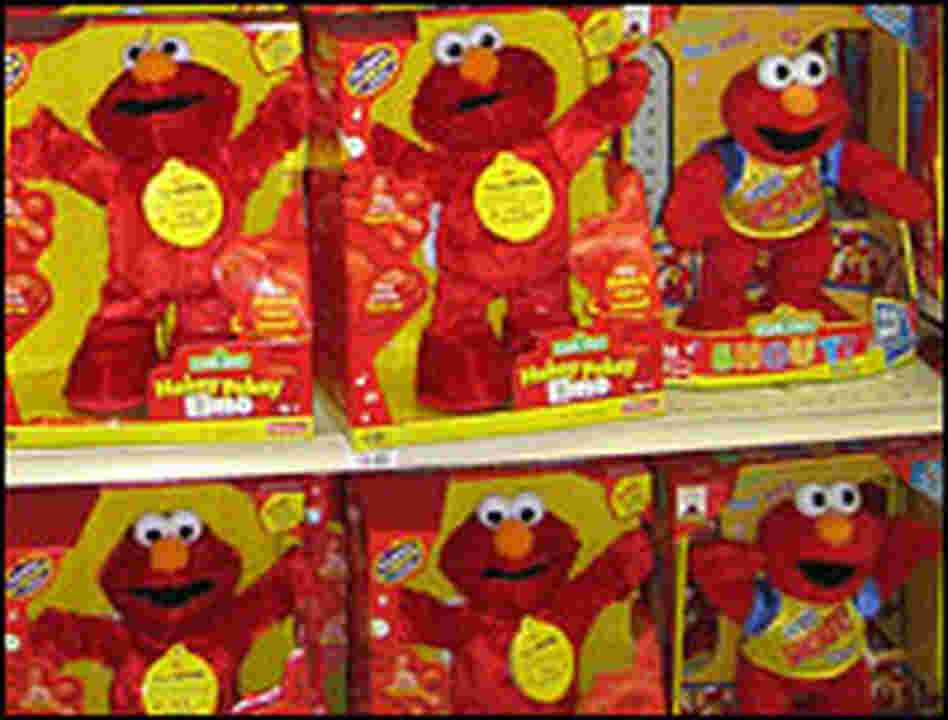 Talking Elmos on a store shelf