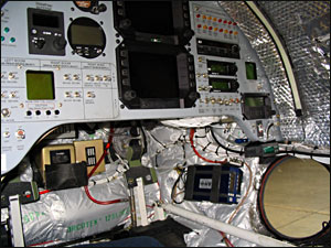 Inside the Virgin Atlantic Global Flyer cockpit. Credit: Greg Allen, NPR