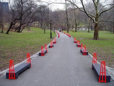 Steel bases for 'The Gates' in Central Park