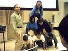 Professor Richard Superfine, students in a pyramid Professor Richard Superfine, students in a pyramid
