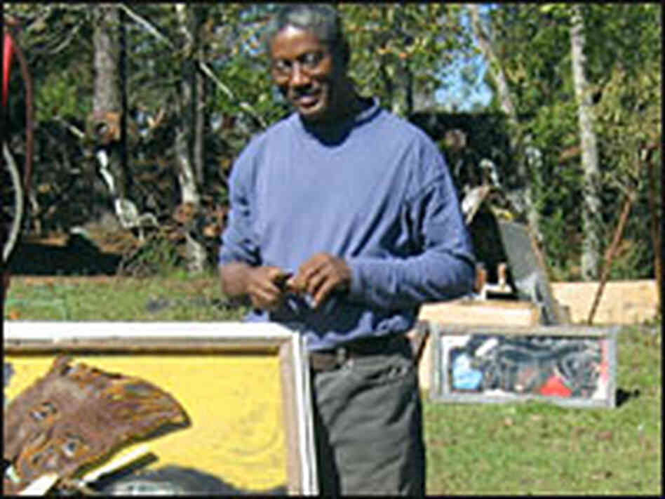 Artist Charlie Lucas, pictured with some of his work. Artist Charlie Lucas, pictured with some of his work.