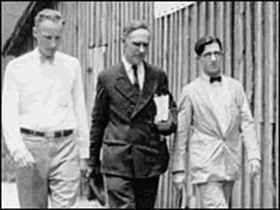 John Scopes, defense attorney Dr. John R. Neal and George Rappleyea
