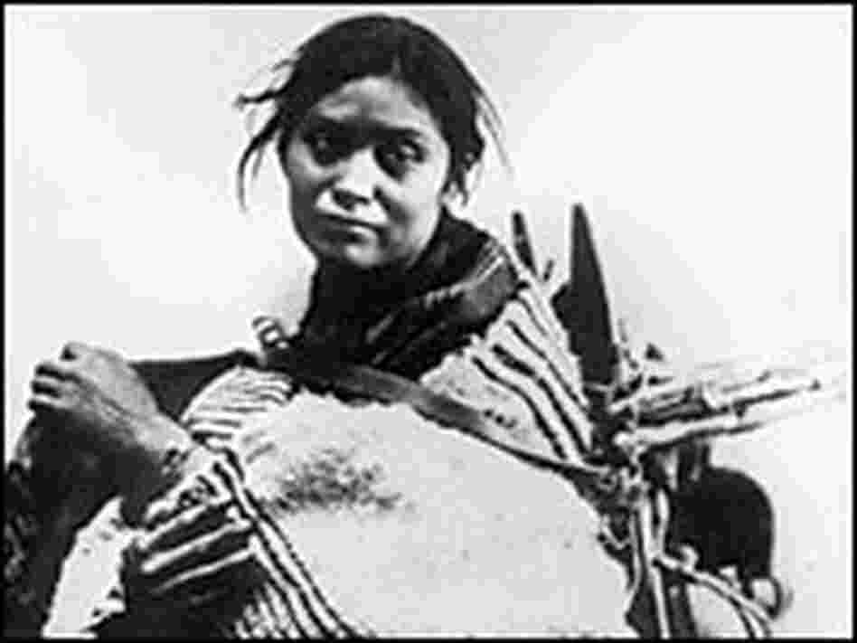 Najavo woman and baby at Bosque Redondo in New Mexico