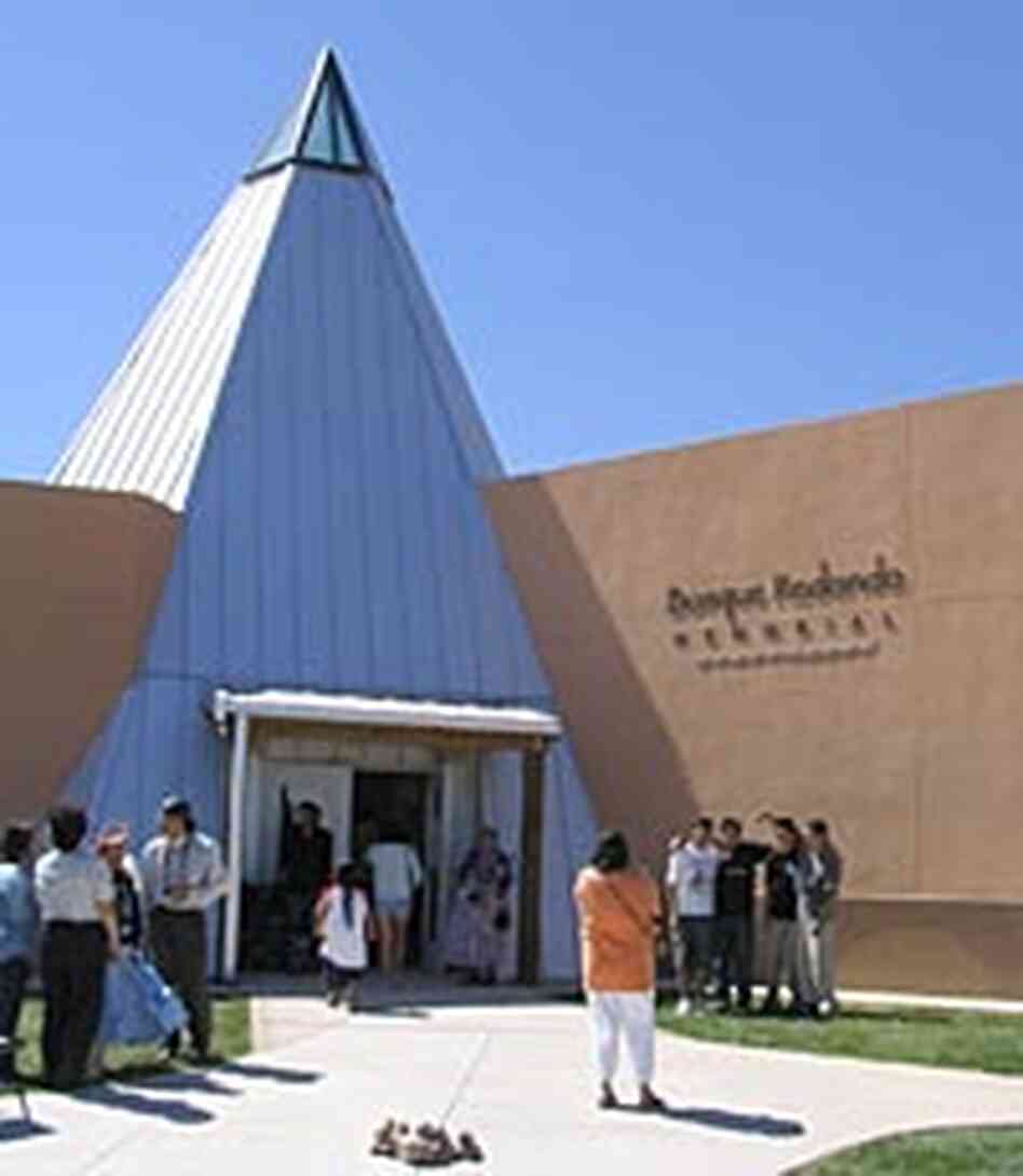 Entrance to the Bosque Redondo Memorial, designed by Navajo architect David Sloan. Entrance to the Bosque Redondo Memorial, designed by Navajo architect David Sloan.