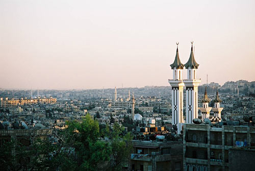 A view of Aleppo, in the desert hill-country of northern Syria.