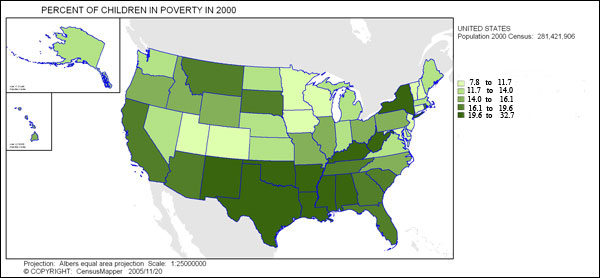 Percent of Children in Poverty, 2000