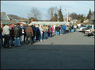 Waiting in line for food at the Second Harvest Food Pantry in Akins, Va. Waiting in line for food at the Second Harvest Food Pantry in Akins, Va.