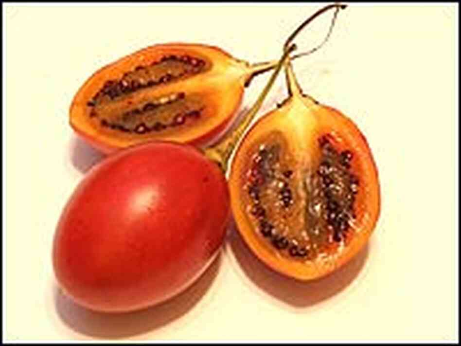 Tamarillo, whole and split Tamarillo, whole and split