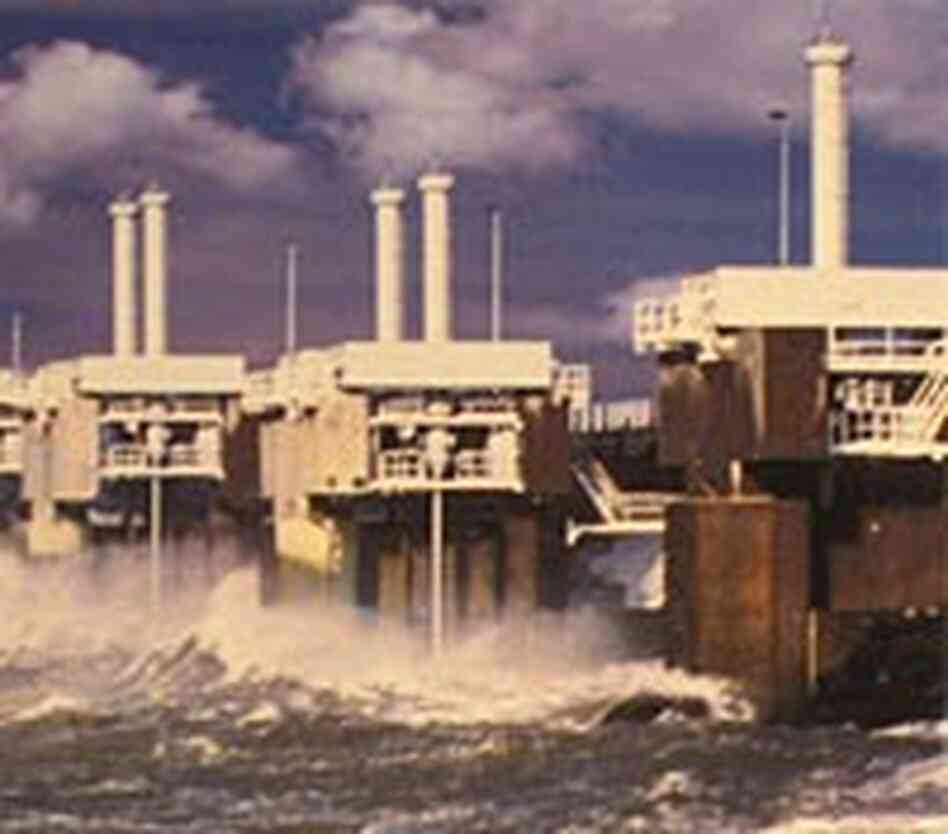 Weathering a North Sea storm with the surge barriers closed.