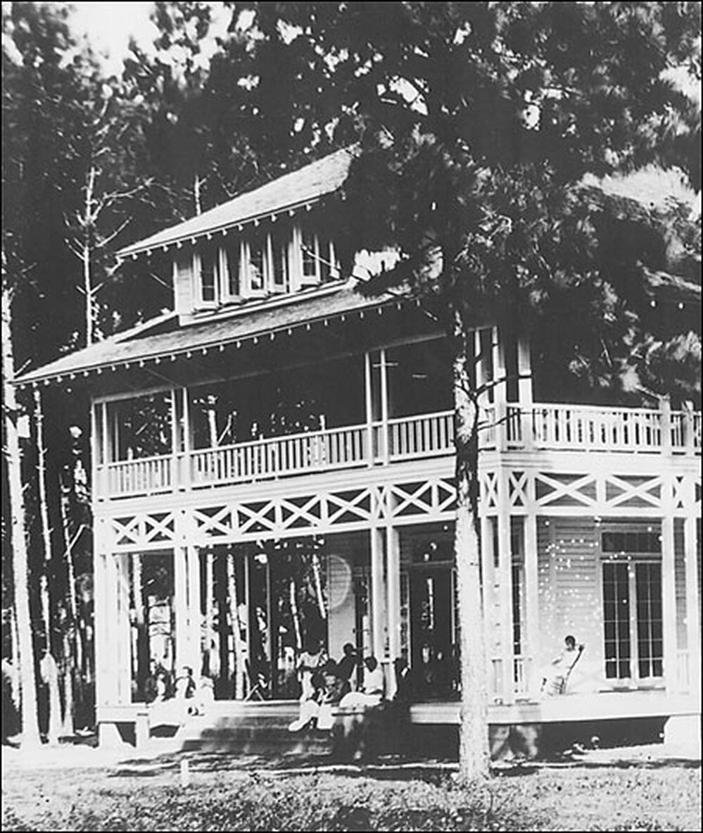 The front porch of a home in Hillsborough, N.C., 
