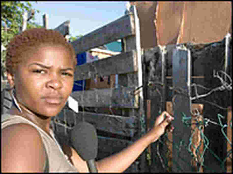 Thembi recording her audio diary in Khayelitsha township.