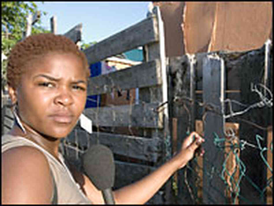 Thembi recording her audio diary in Khayelitsha township.