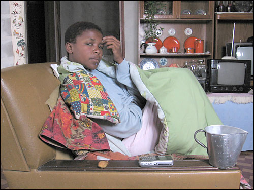 Thembi recovering at her grandmother's house.
