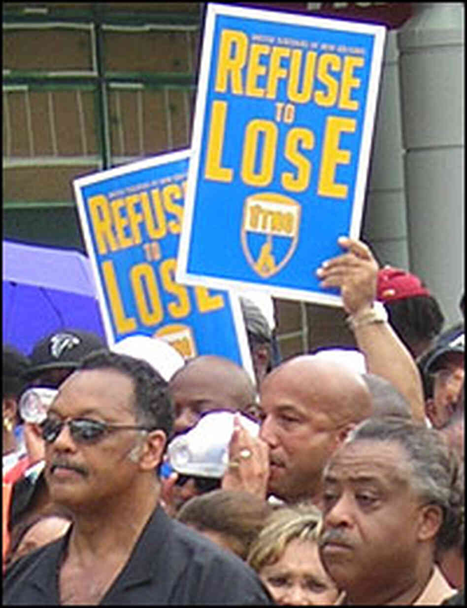 Rev. Jesse Jackson and Rev. Al Sharpton lead the march. Rev. Jesse Jackson and Rev. Al Sharpton lead the march.