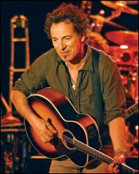 Bruce Springsteen performing at the Asbury Park Convention Hall on April 24.