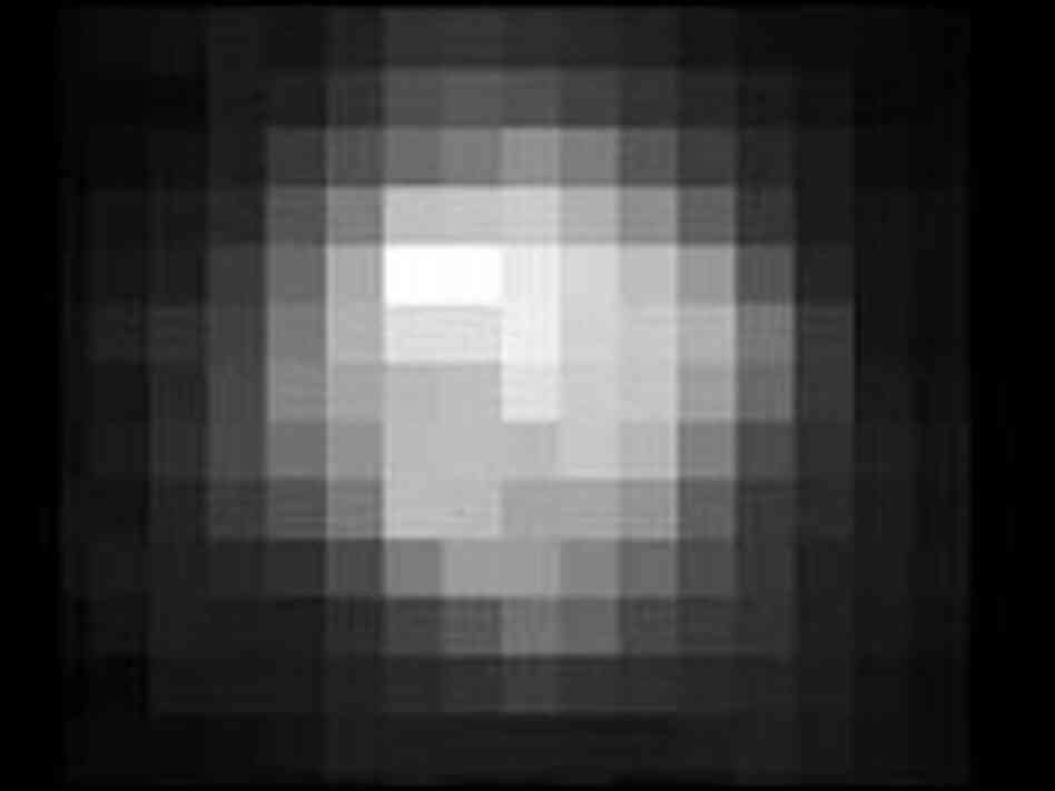 The surface of Pluto had never been seen until this 1994 image taken by the Hubble Space Telescope. The surface of Pluto had never been seen until this 1994 image taken by the Hubble Space Telescope.
