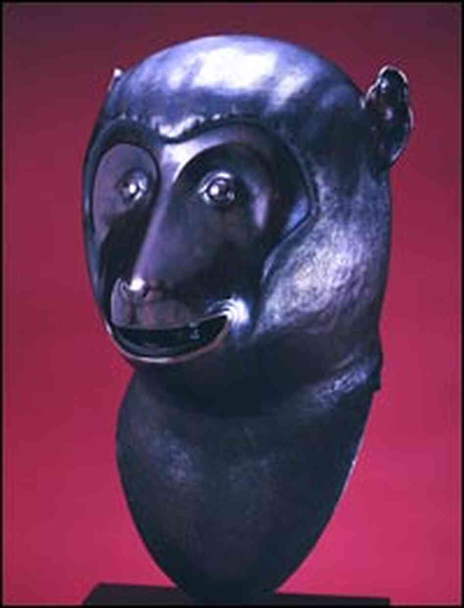 Bronze monkey head Bronze monkey head
