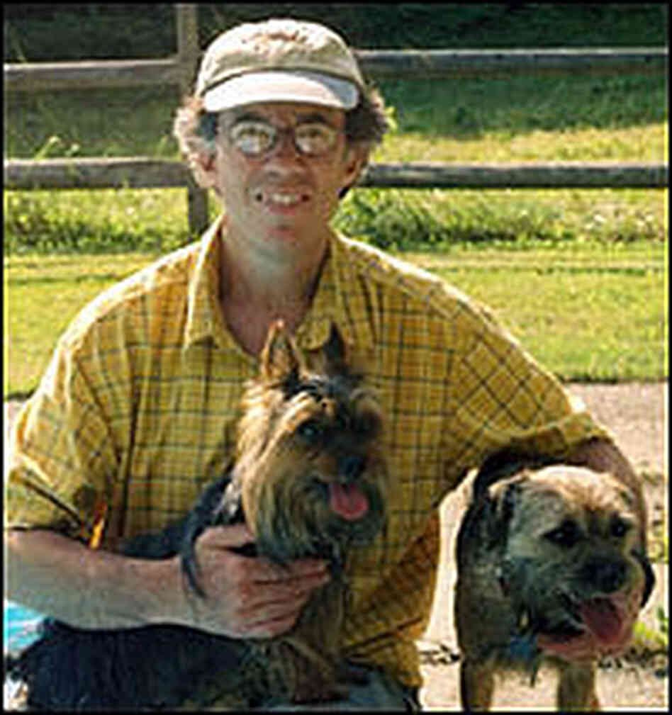 Bruce Blumberg with his pet dogs, Sydney (on lap) and Scuppers. Bruce Blumberg with his pet dogs, Sydney (on lap) and Scuppers.