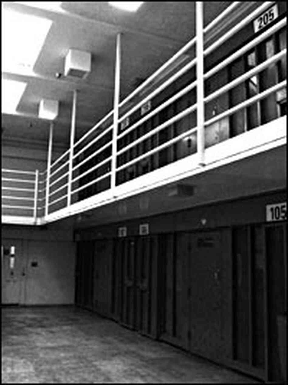 A view of the hallway in a "pod" at Pelican Bay. A view of the hallway in a "pod" at Pelican Bay.