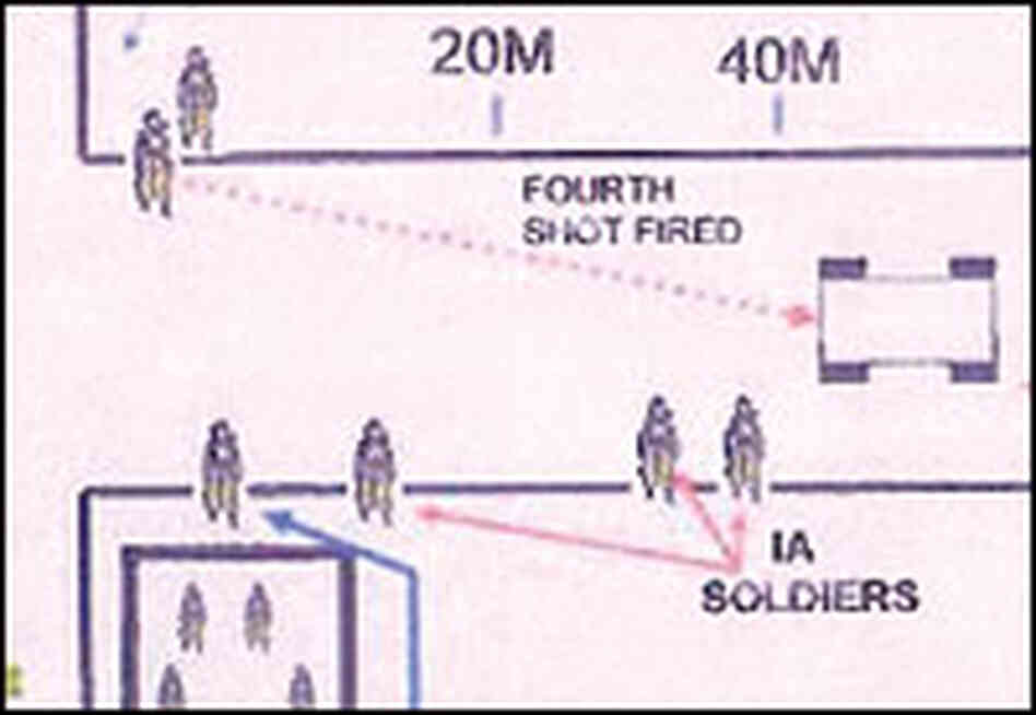 A U.S. Army diagram of the shooting 