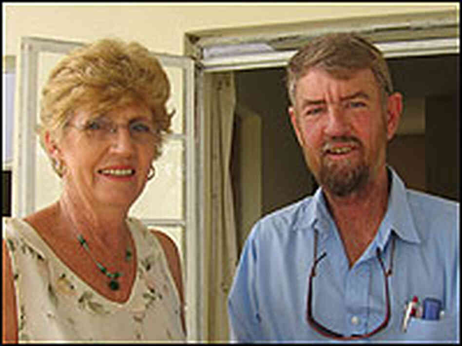 Alan Jack and Susan McTavish outside their new house in Nigeria. Alan Jack and Susan McTavish outside their new house in Nigeria.