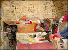 The interior of Wei's cave home, where he was born 50 years ago. The interior of Wei's cave home, where he was born 50 years ago.