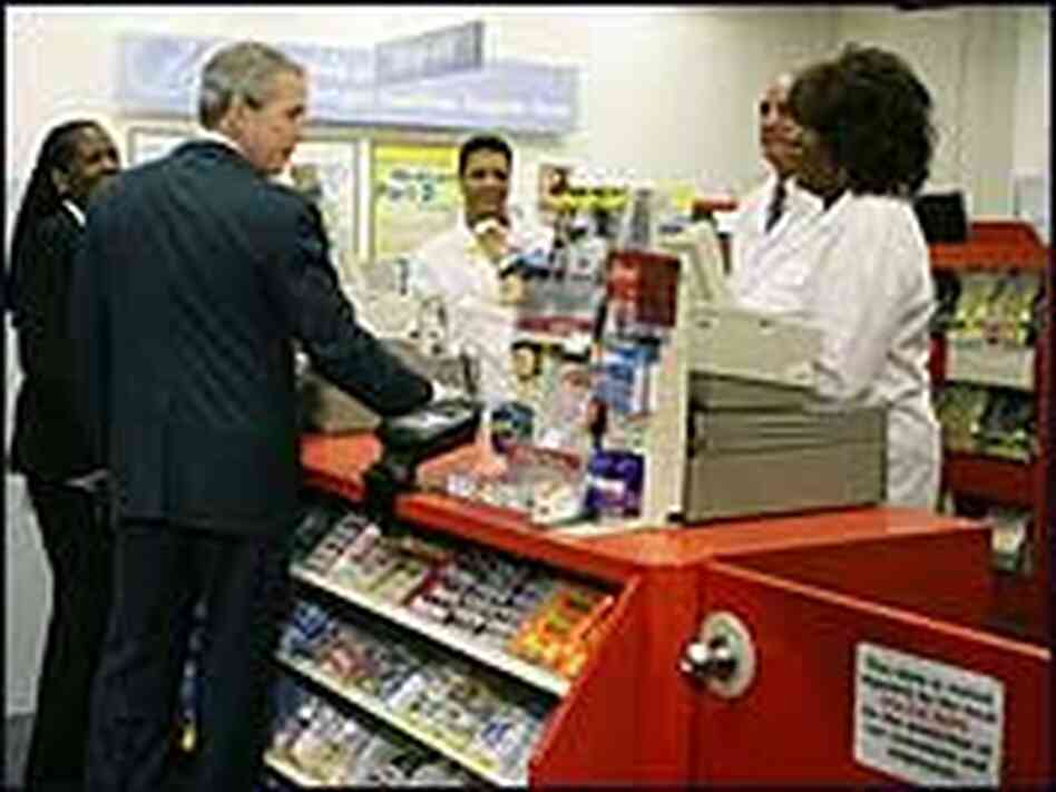 President George Bush last month at a CVS Pharmacy counter in Washington, D.C. President George Bush last month at a CVS Pharmacy counter in Washington, D.C.