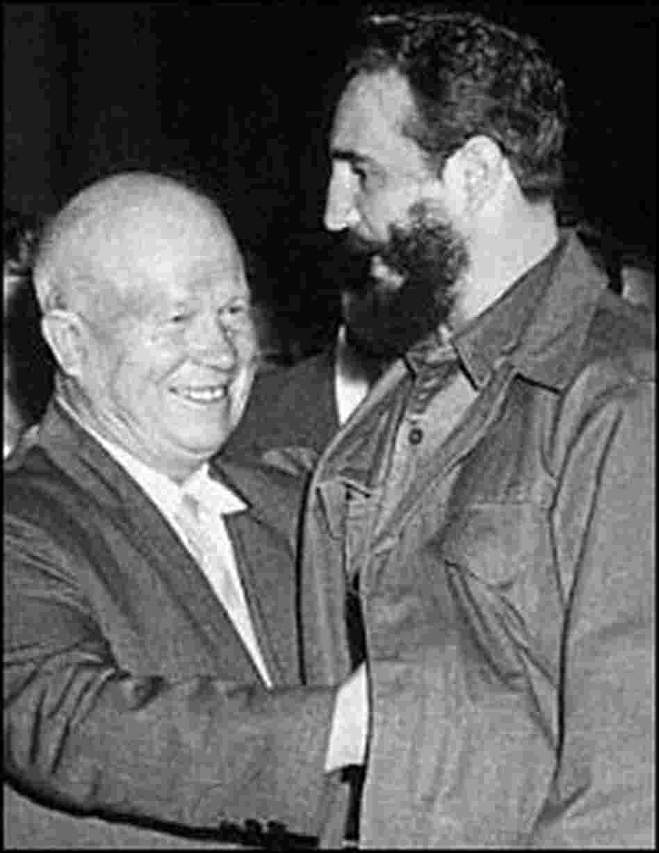 Soviet premier Nikita Khrushchev hugs Castro at a 1960 meeting in New York City. Soviet premier Nikita Khrushchev hugs Castro at a 1960 meeting in New York City.