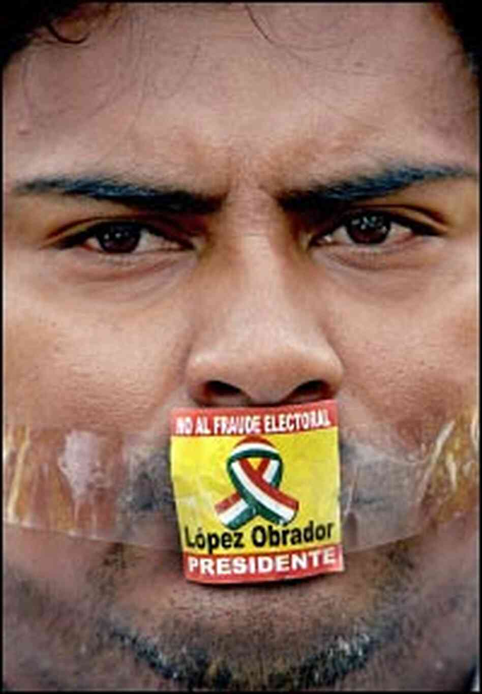 A supporter of defeated Mexican presidential candidate Andres Manuel Lopez Obrador A supporter of defeated Mexican presidential candidate Andres Manuel Lopez Obrador