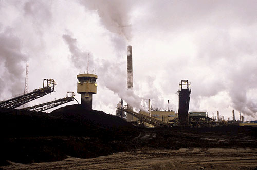 Smoke billows from processing plant