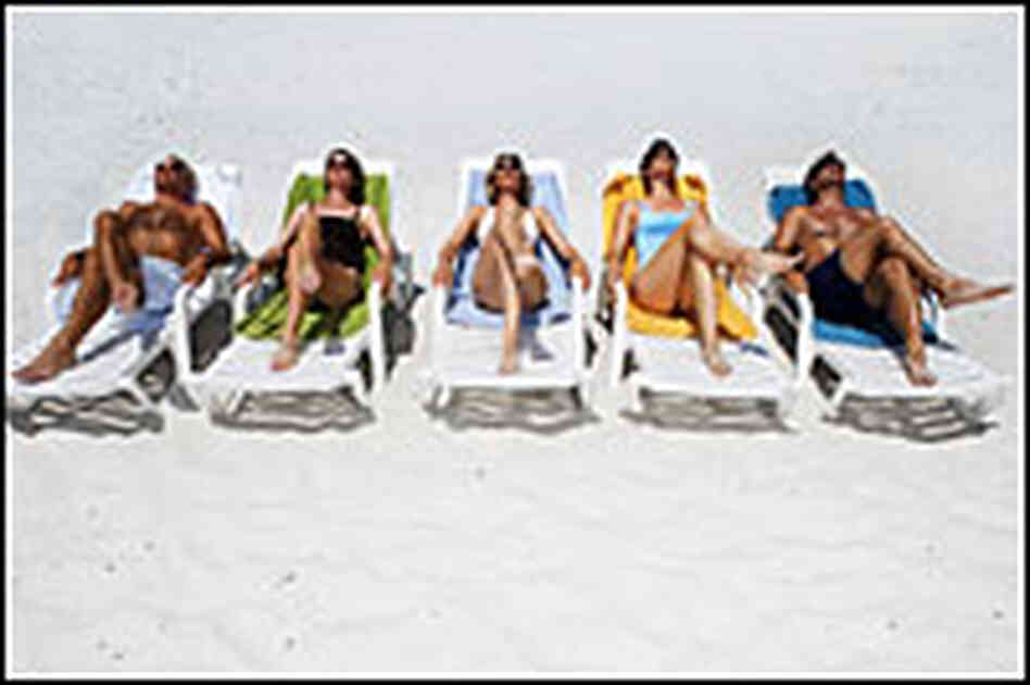 Tanning People Lying on Beach Tanning People Lying on Beach