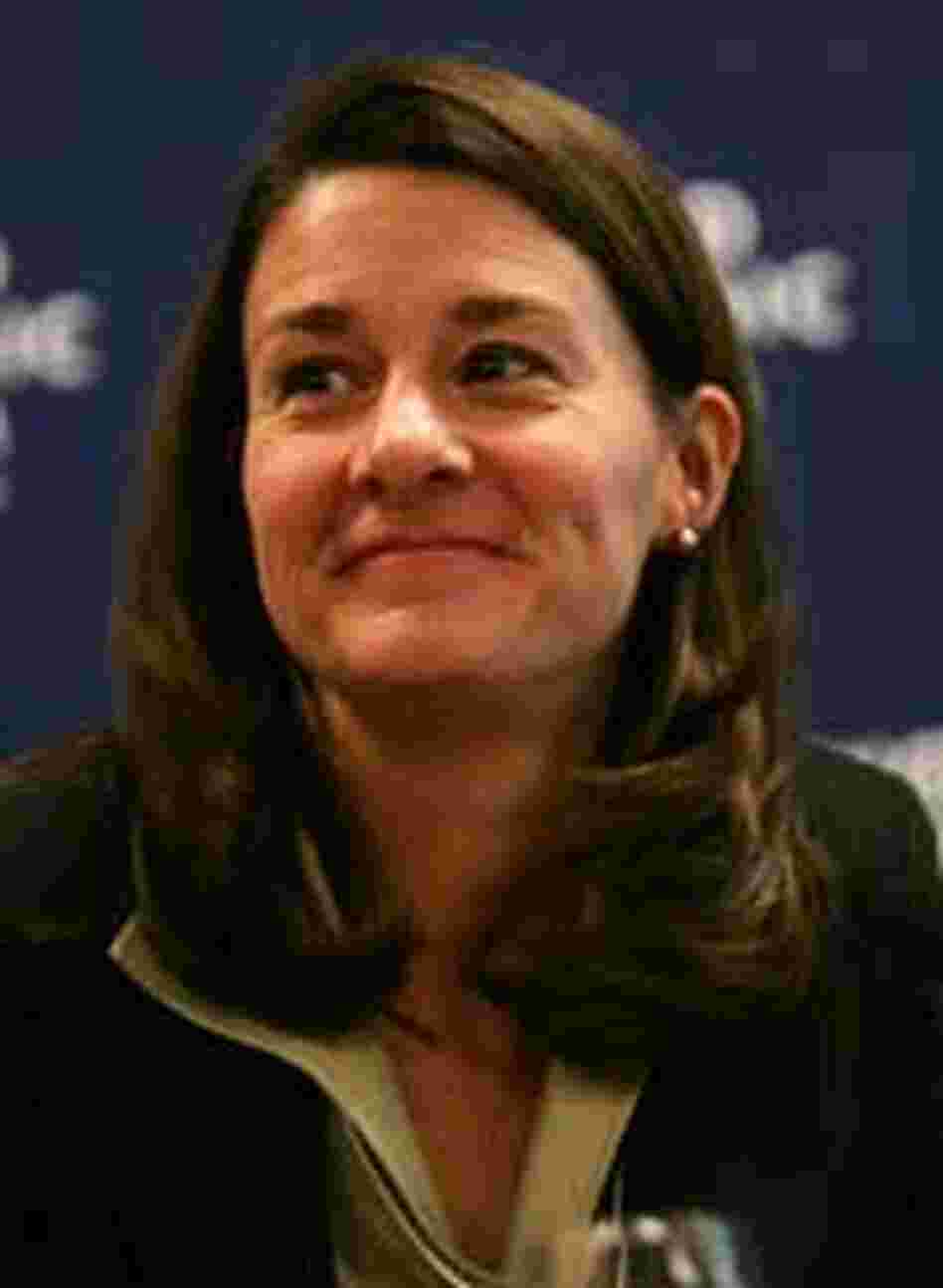 Melinda Gates attends a session at the World Economic Forum in January. Melinda Gates attends a session at the World Economic Forum in January.