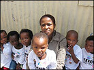 Thembi Ngubane with children at Itipini Clinic in Eastern Cape province Thembi Ngubane with children at Itipini Clinic in Eastern Cape province