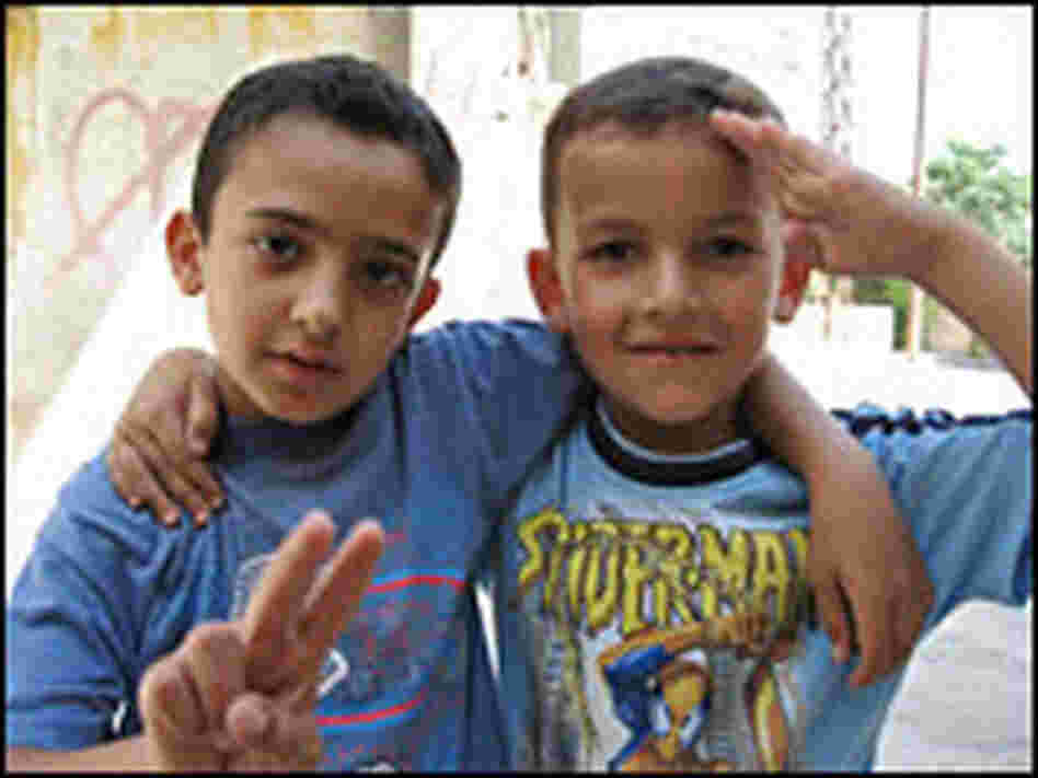 Eight-year-old Ali Samir Shalhoub and his 5-year-old cousin, Hassan Mohammed Shalhoub