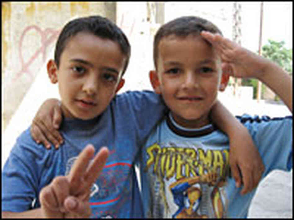 Eight-year-old Ali Samir Shalhoub and his 5-year-old cousin, Hassan Mohammed Shalhoub