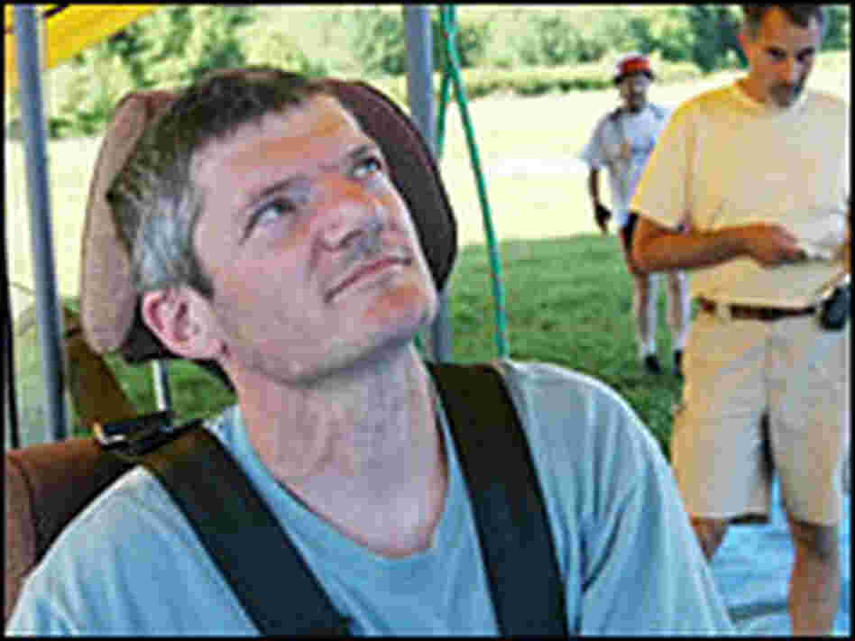 Mike Kuehlmuss helped build the blimp.