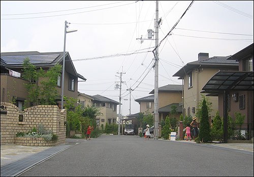 A solar-panel neighborhood in Kobe.