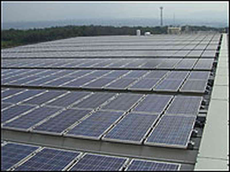 Solar panels at a Kyocera factory.