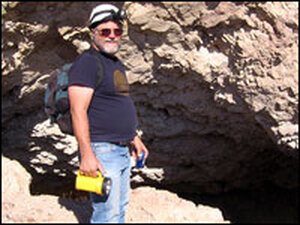 Ken Cole, a USGS geologist, heads into Gypsum Cave to explain the story of why Joshua trees will take a pummeling under climate change.