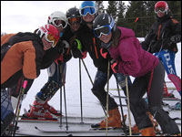 Ski club students on the slopes