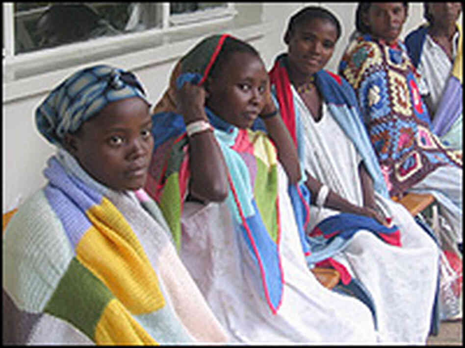 Young girls sit on the veranda at the Addis Ababa Fistula Hospital, Young girls sit on the veranda at the Addis Ababa Fistula Hospital,