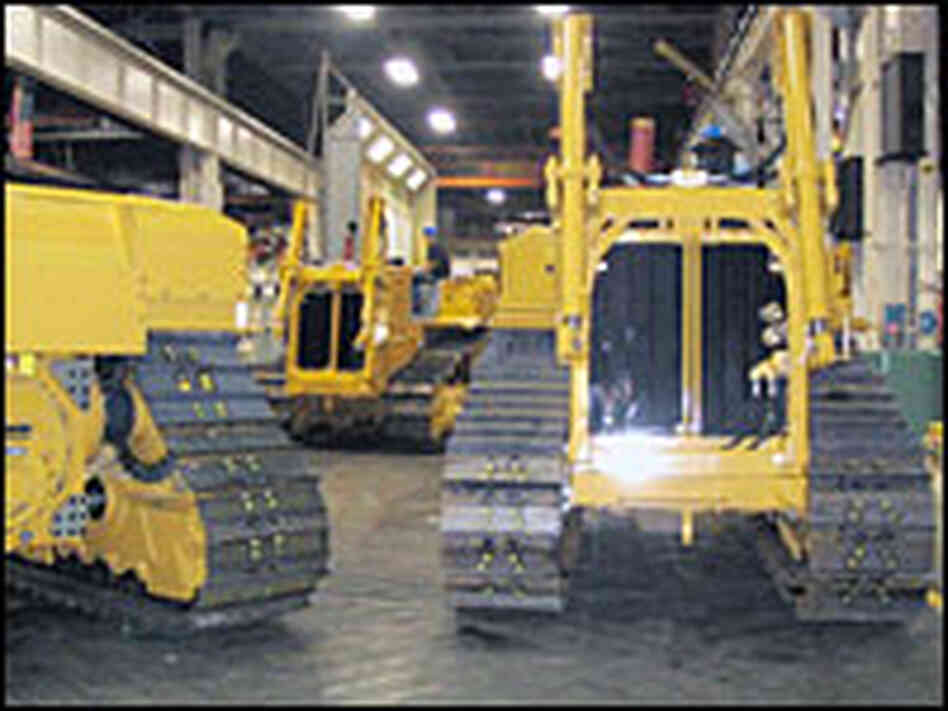 Bulldozers made at Caterpillars factory. Bulldozers made at Caterpillars factory.