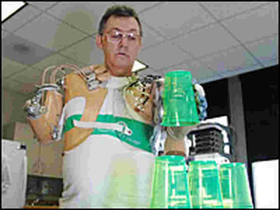 Jesse Sullivan demonstrates capabilites of prototype arm