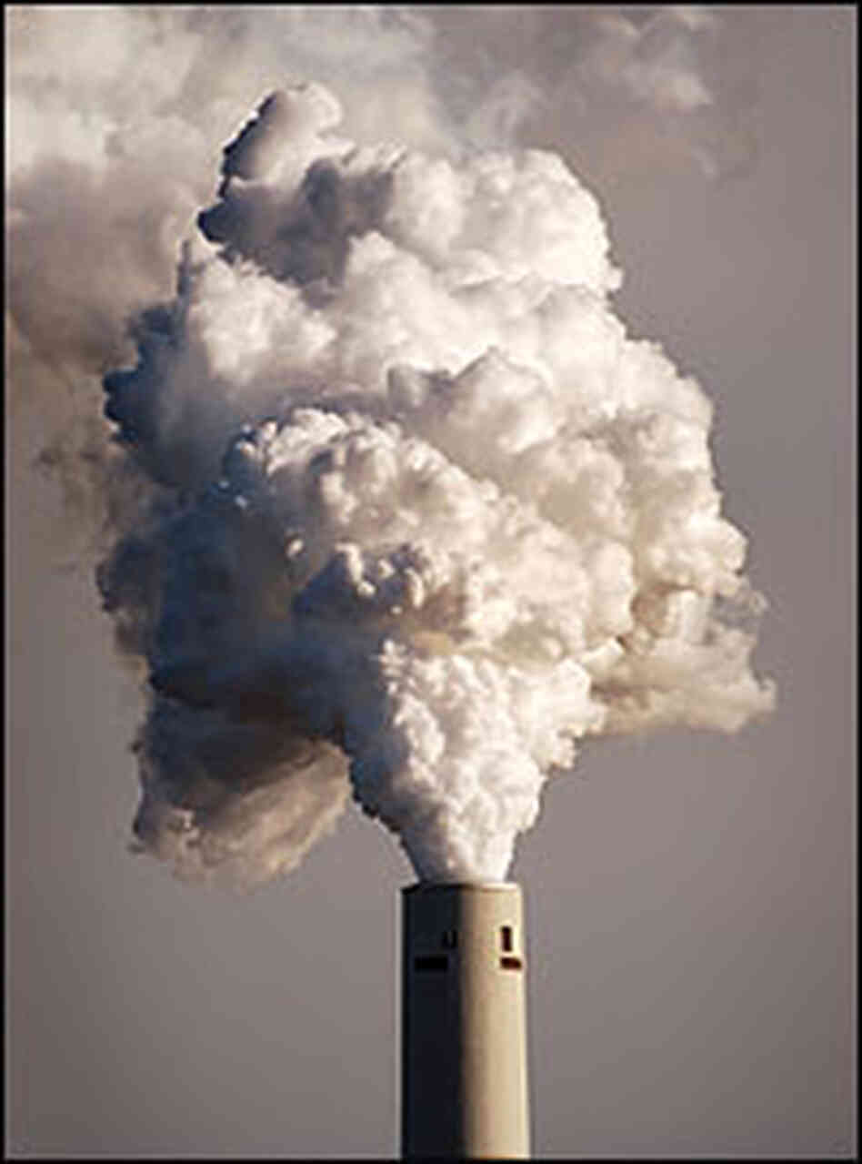 Smokestack deposits CO2 into the air Smokestack deposits CO2 into the air