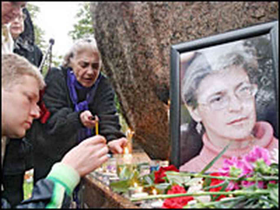 Rally for murdered journalist Anna Politkovskaya in 2006